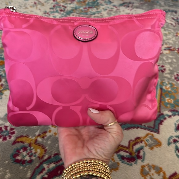 Coach Handbags - COACH Travel Signature Nylon Weekender Tote in Pink